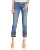 True Religion Cora Cropped Straight Leg Jeans In Gypset Blue Embellished