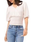 1.state Puff Sleeve Smocked Top