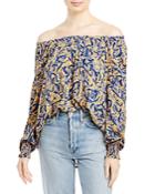 Beachlunchlounge Marisssa Printed Off The Shoulder Top
