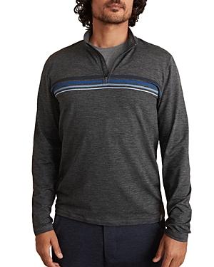 Marine Layer Sport Stripe Regular Fit Quarter Zip Mock Neck Sweatshirt