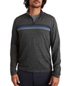 Marine Layer Sport Stripe Regular Fit Quarter Zip Mock Neck Sweatshirt