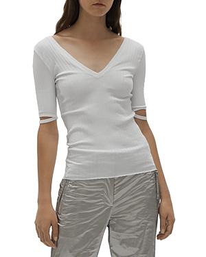 Helmut Lang Ribbed V Neck Top