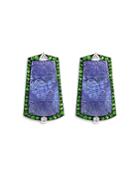 Amrapali Jewels 18k White Gold Blue Tanzanite, Tsavorite And Diamond Earrings
