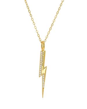 Rachel Reid 14k Yellow Gold Diamond Lighting Bolt Pendant Necklace, 20