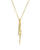 Rachel Reid 14k Yellow Gold Diamond Lighting Bolt Pendant Necklace, 20