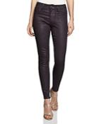 Reiss Lux Metallic Ankle Skinny Jeans In Berry