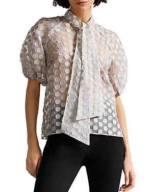 Ted Baker Caieta Organza Spot Tie Neck Blouse