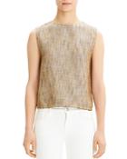 Theory Cropped Linen Shell