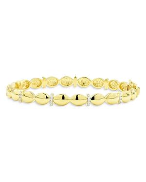 Fredia Rothman Disc Bangle Bracelet With Cubic Zirconia