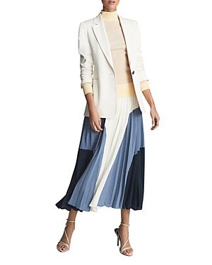 Reiss Murphy Color Blocked Pleated Midi Skirt