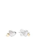 Pandora Stud Earrings - Sterling Silver, 14k Gold, Cubic Zirconia & Mother Of Pearl Luminous Heart