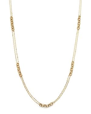 14k Yellow Gold Chain Link Rolo Station Necklace, 28