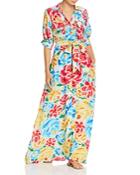 All Things Mochi Marie Graphic Floral Silk Maxi Dress