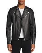Theory Draped-front Leather Motorcycle Jacket