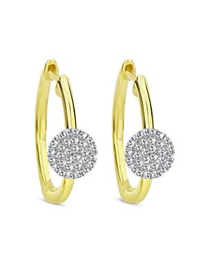 Meira T 14k Yellow Gold Diamond Cluster Hoop Earrings