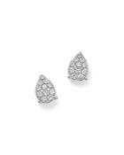 Diamond Teardrop Cluster Stud Earrings In 14k White Gold, .50 Ct. T.w. - 100% Exclusive