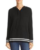 C By Bloomingdale's Striped-trim Cashmere Hooded Sweater - 100% Exclusive