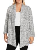 Vince Camuto Plus Open-front Textured Cardigan