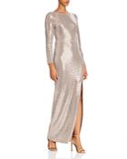 Eliza J Sequin Long-sleeved Gown
