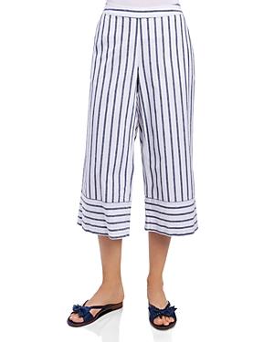 Foxcroft Striped & Cropped Chambray Pants
