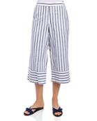 Foxcroft Striped & Cropped Chambray Pants