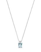 Bloomingdale's Aquamarine & Diamond Pendant Necklace In 14k White Gold, 16 - 100% Exclusive