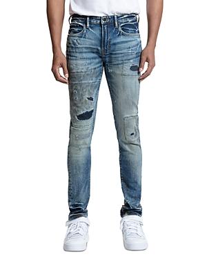 Prps Magus Patch Repaired Skinny Fit Jeans In Indigo