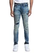 Prps Magus Patch Repaired Skinny Fit Jeans In Indigo