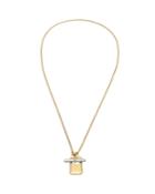 Allsaints Toggle Rectangle Pendant Necklace In Silver Tone & Gold Tone, 16