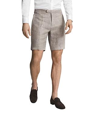Reiss Auto Linen Textured Melange Modern Fit Suit Shorts