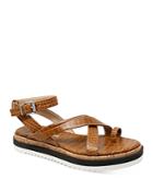Charles David Women's Chance Croc-embossed Strappy Sandals