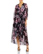 Eliza J Long Sleeve V Neck Midi Dress