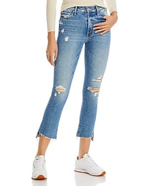 Mother The Insider High Rise Cropped Straight Jeans In I Confess