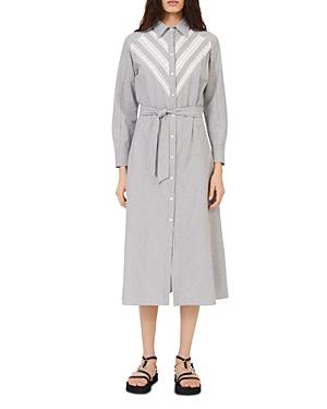 Maje Ralite Striped Midi Dress