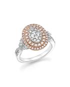 Diamond Cluster Statement Ring In 14k White And Rose Gold, 1.0 Ct. T.w.