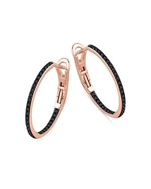 Bloomingdale's Black Diamond Inside Out Hoop Earrings In 14k Rose Gold, 0.50 Ct. T.w. - 100% Exclusive