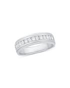 Bloomingdale's Men's Round & Baguette Diamond Band In 14k White Gold, 0.75 Ct. T.w. - 100% Exclusive