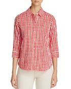 Foxcroft Sue Crinkled Gingham Button-down Shirt