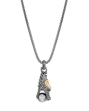 John Hardy Sterling Silver & 18k Bonded Gold Legends Naga Eagle Eye Bead Dragon Charm Pendant Necklace With Sapphire Eyes, 26