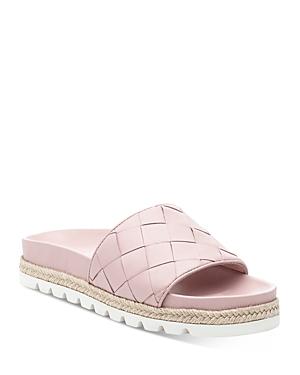 J/slides Women's Rollie Large Weave Espadrille Platform Slide Sandals