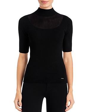 T Tahari Elbow Sleeve Mock Neck Sweater