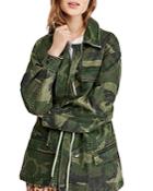 Free People Seize The Day Cotton Camo Jacket
