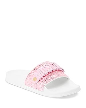 Moschino Women's Glitter Pool Slides