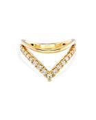 Hayley Paige For Hearts On Fire 18k Yellow Gold Harley Silhoutte Power Band With Diamonds & Pink Sapphire