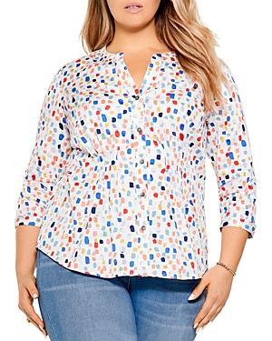 Nic+zoe Plus Sea Glass Print Shirt