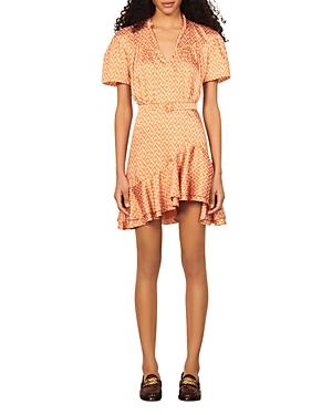 Sandro Suzen Belted Ruffled Mini Dress