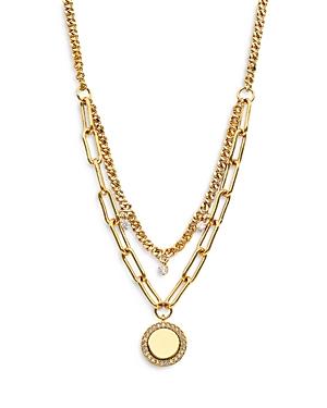Nadri Lynx Medallion Layered Necklace, 18