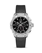Tag Heuer Aquaracer Stainless Steel Chronograph With Rubber Strap, 43mm