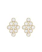 Marina B 18k Yellow Gold Soleil Mother Of Pearl Multi Sun Coin Drop Earrings