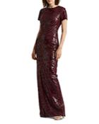 Lauren Ralph Lauren Sequined Lace Column Gown